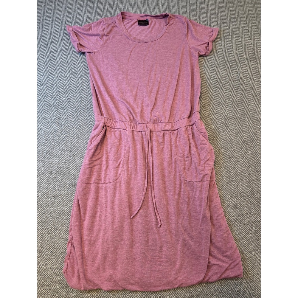 32 Degrees Cool T-Shirt Dress Womens Small Pink Short Sleeve Drawstring Waist